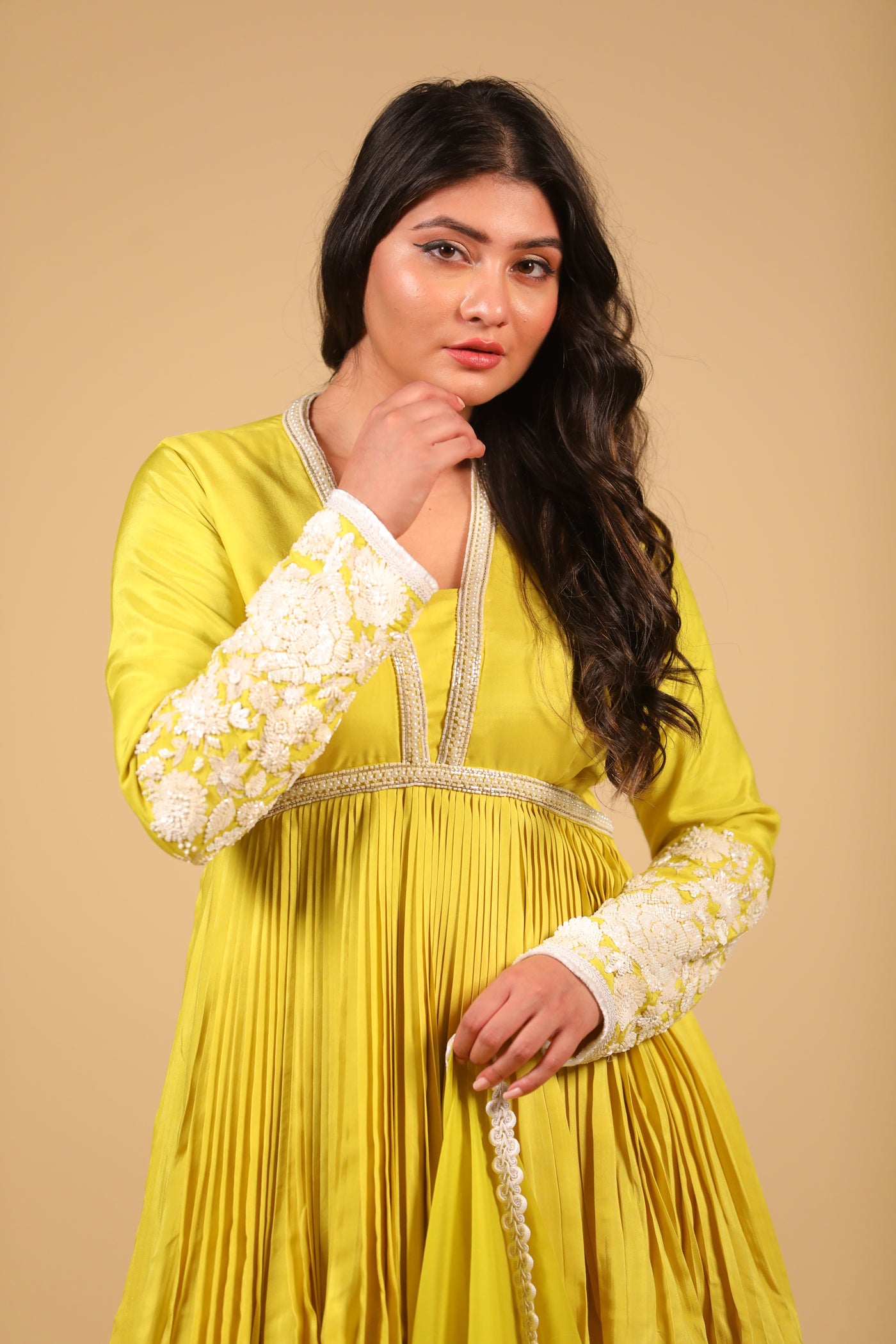 Yellow Peplum Sharara Set