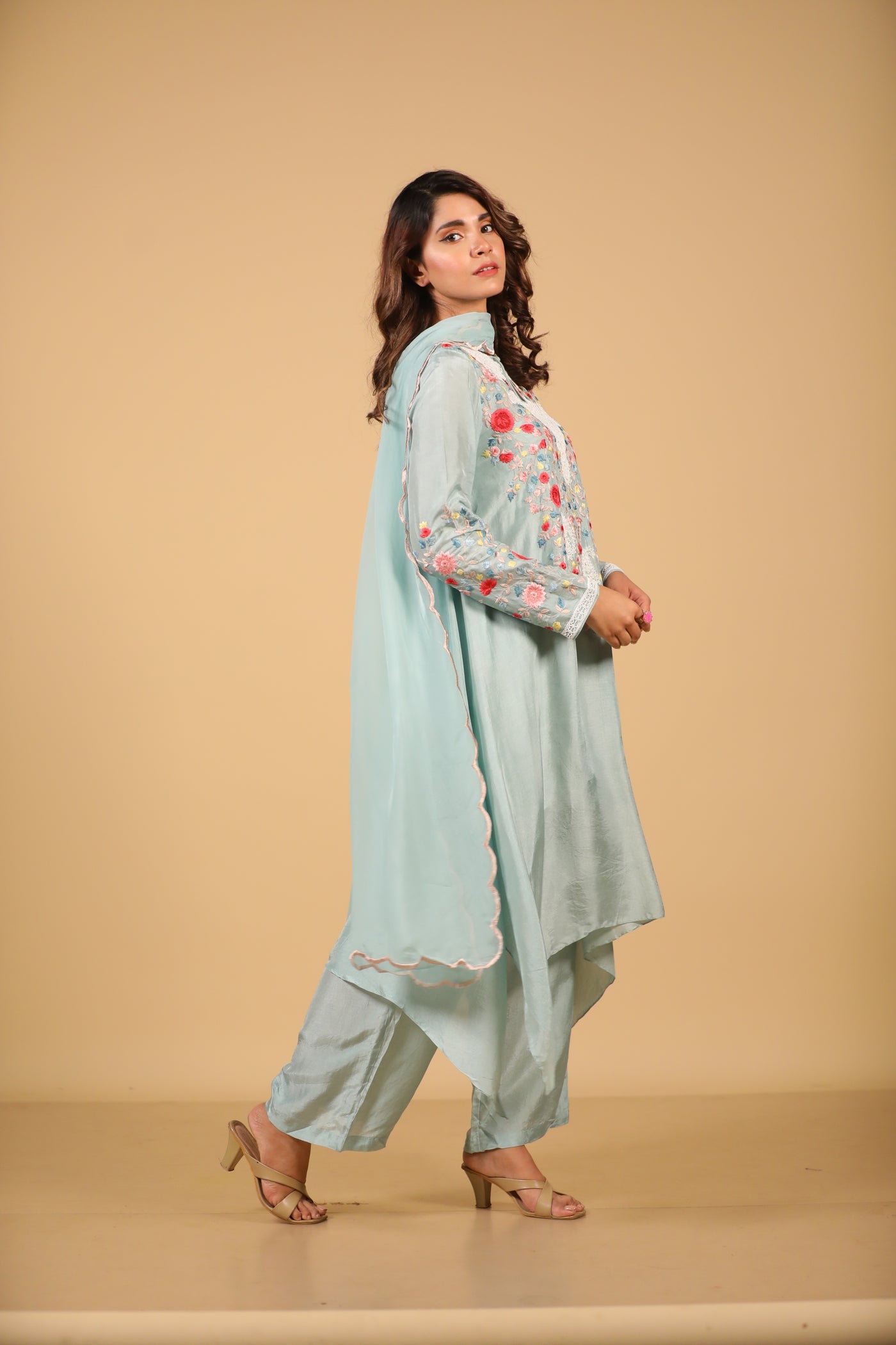 Icy Blue Floret Suit Set