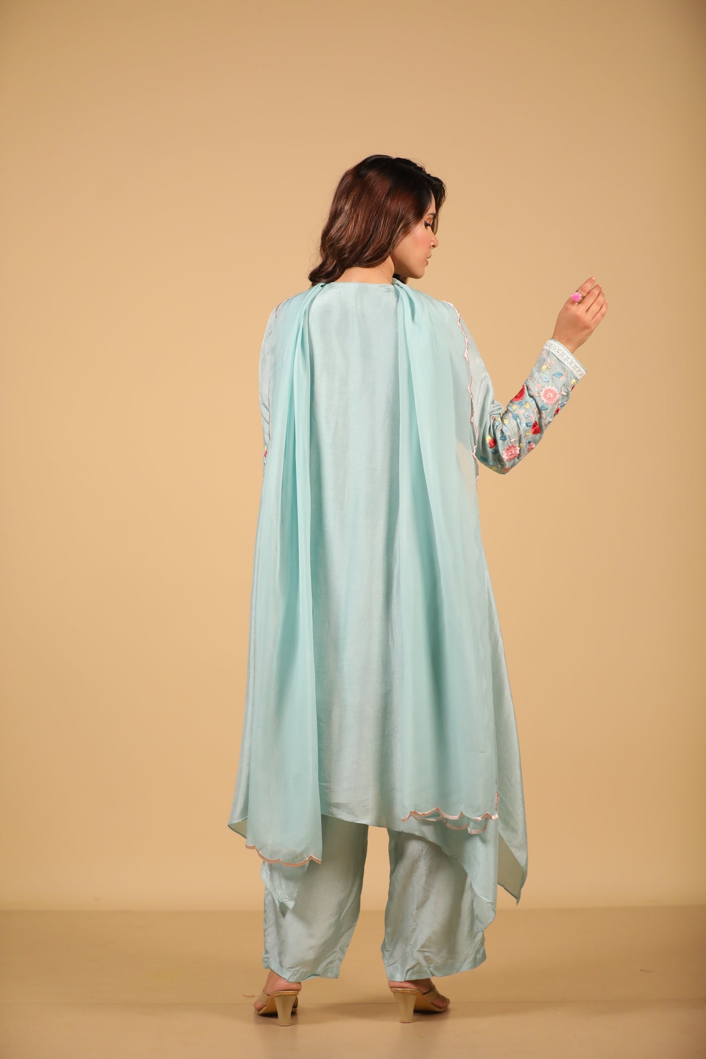 Icy Blue Floret Suit Set