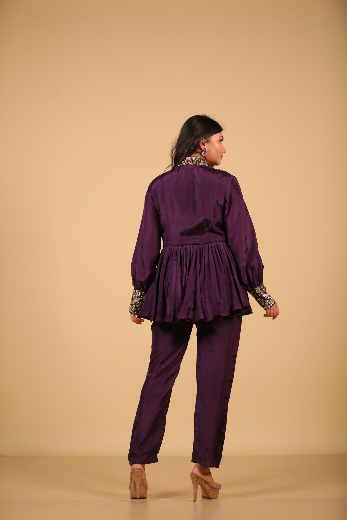 Purple Peplum Co Ord Set