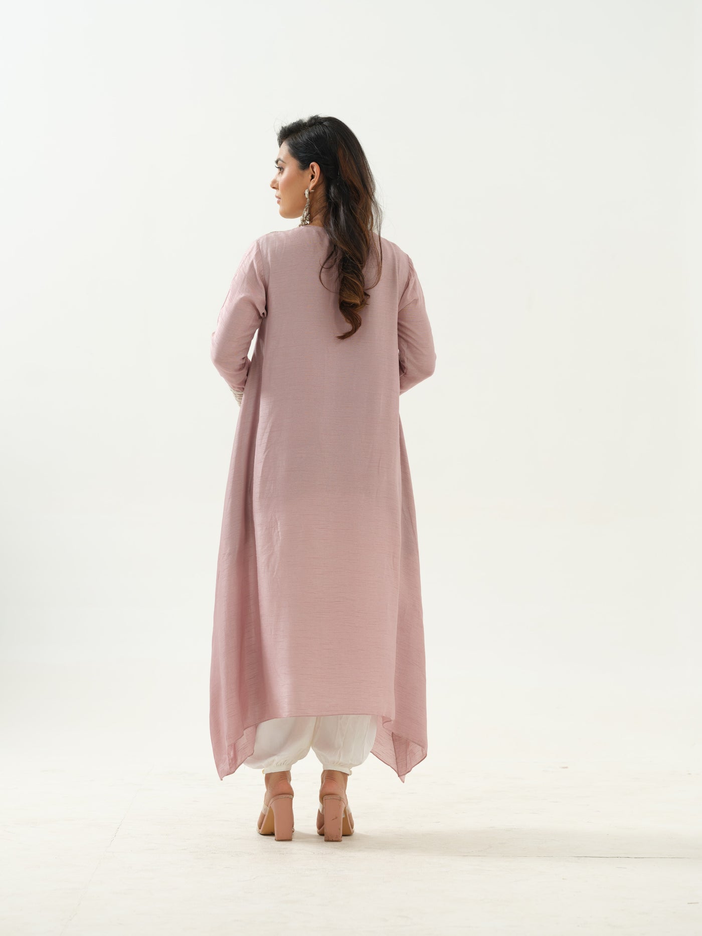 Mauve Mirror Work Tunic & Afghan Salwar