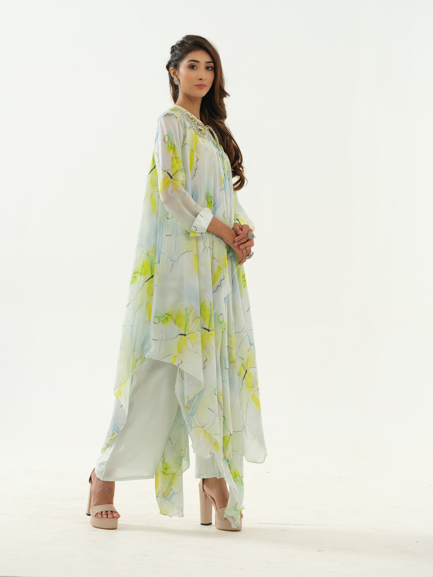 Lime Printed Tunic & Palazzo