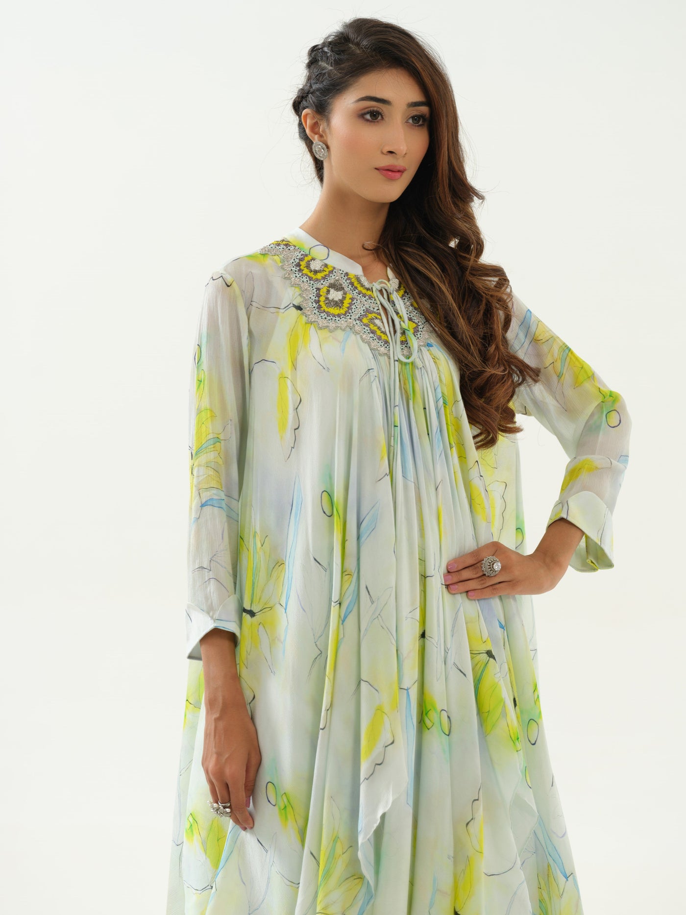 Lime Printed Tunic & Palazzo