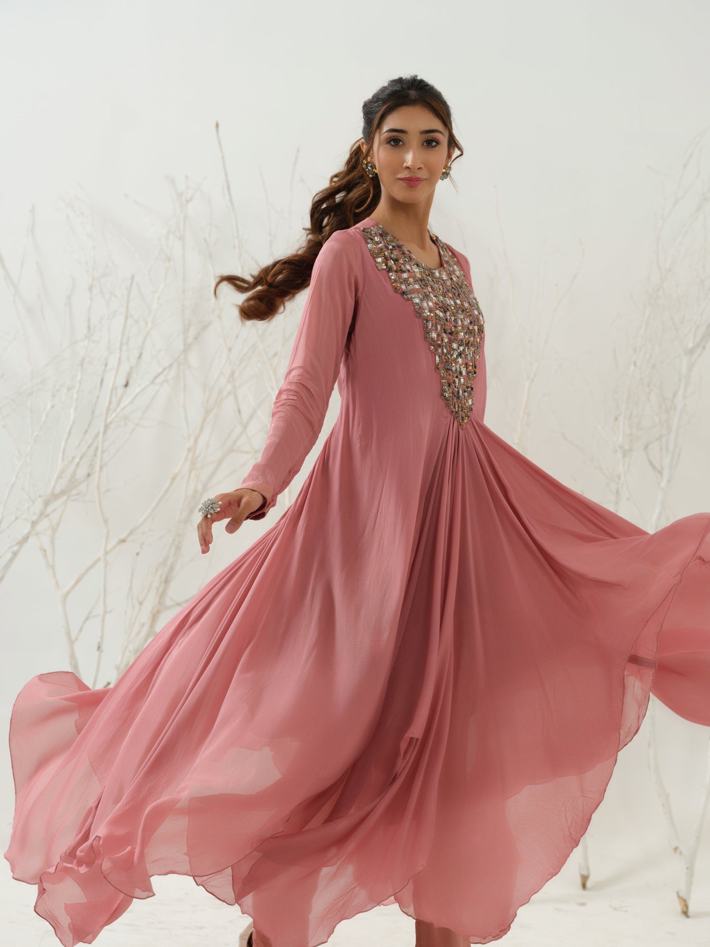 Pink Embroidered Tunic & Palazzo