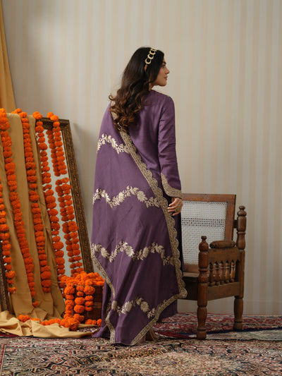 Mauve Embroidered Zardosi Suit Set