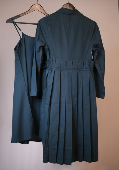 Teal Trench Coat Dress