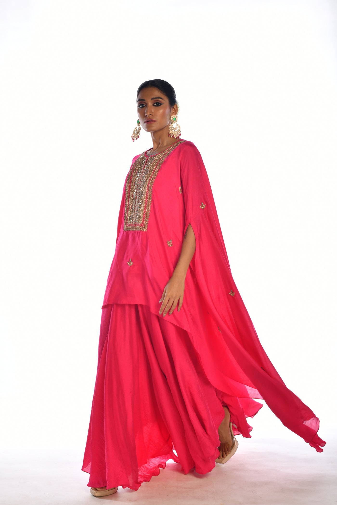 Rani Embroidered Kaftan Sharara Set