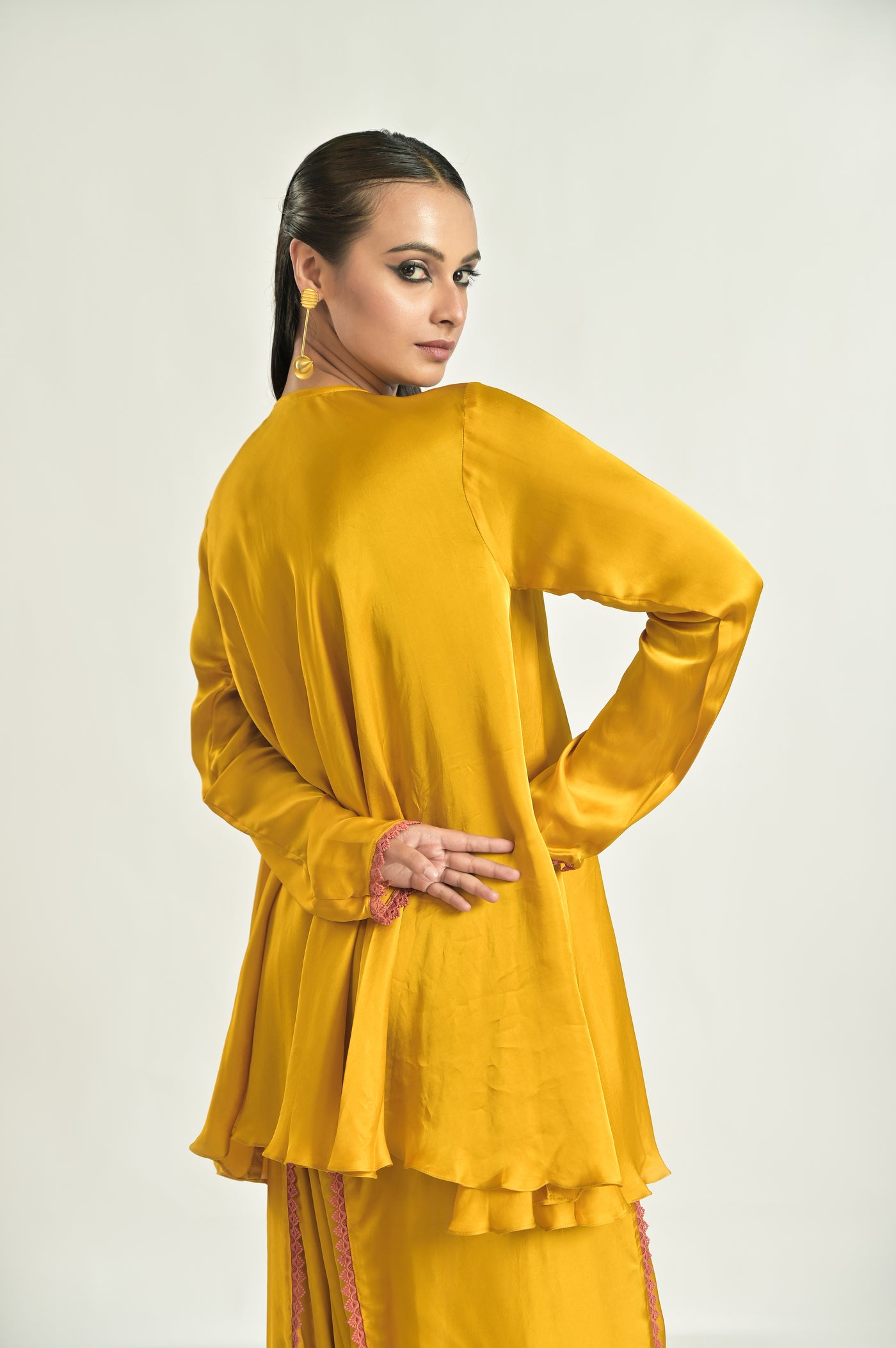 Yellow Asymmetrical Top With Harems