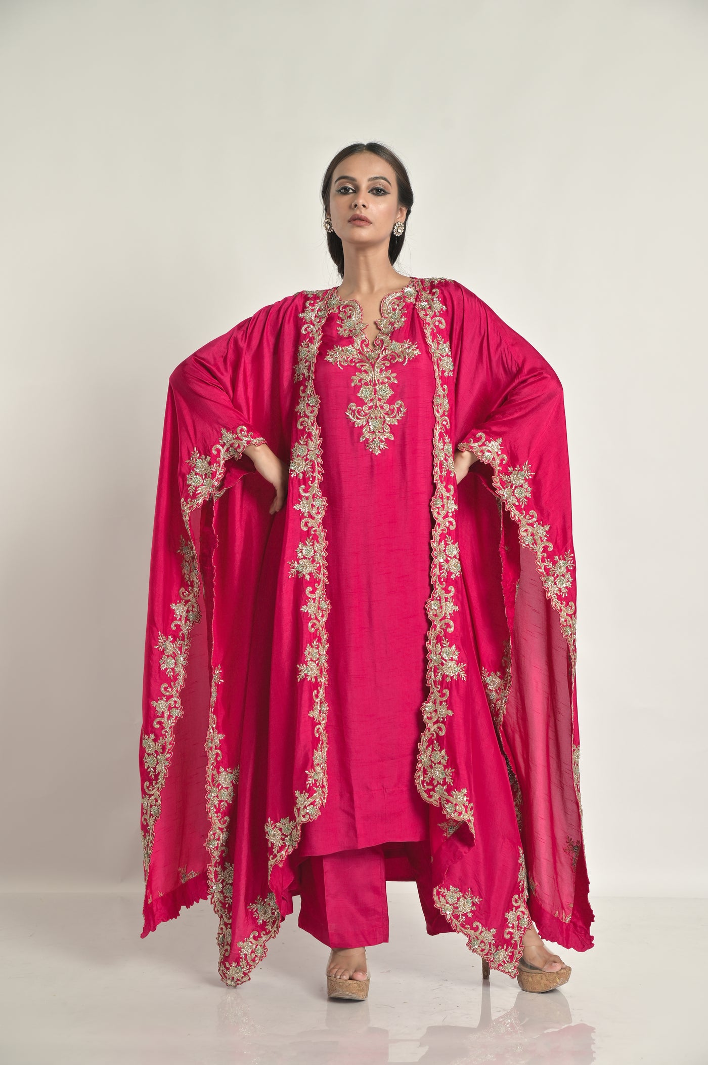 Rani Cape With Kurta & Palazoo