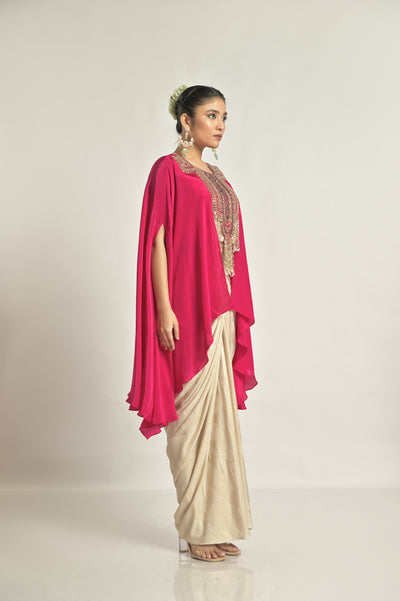 Rani Drape Top with Metallic Drape Skirt