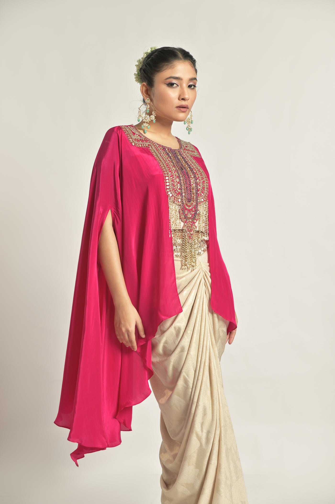 Rani Drape Top with Metallic Drape Skirt