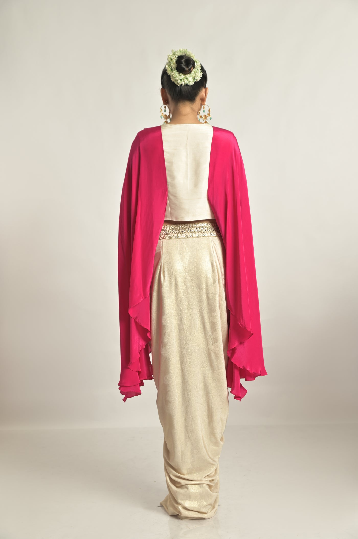 Rani Drape Top with Metallic Drape Skirt