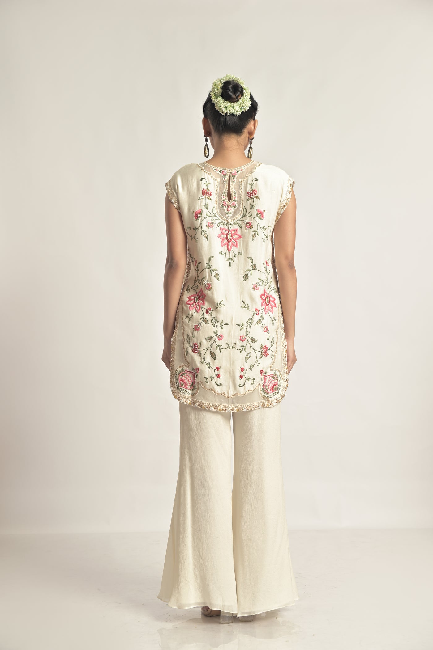 Off White Kurta With Sharara