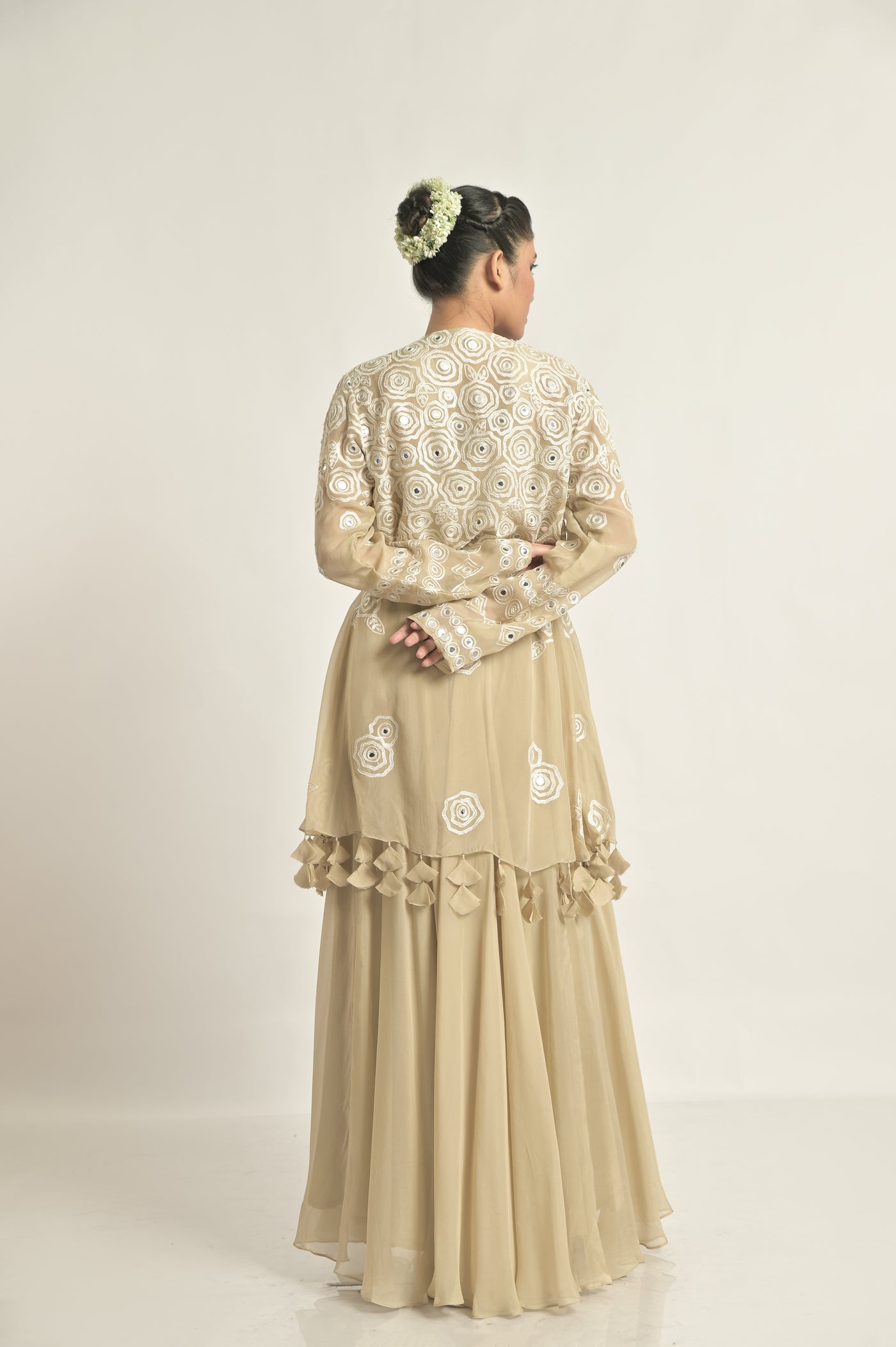 Beige Jacket With Sharara